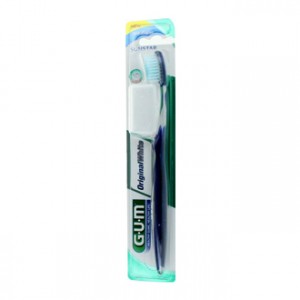 Gum Original White - Brosse à Dents Medium Avec étui de protection pour la tête de la brosse à dents