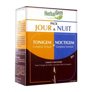 HerbalGem Pack Jour & Nuit Vos 2 complexes pour être en forme Complexe  tonique Complexe Sommeil