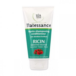 léa nature natessance après-shampooing ricin et kératine végétale 150 ml pour cheveux normaux secs fragilisés soin démêlant fortifiant hyperpara