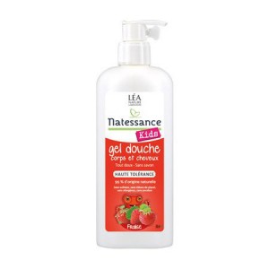 lea nature natessance kids gel douche corps et cheveux fraise 500 ml haute tolerance 99 pourcent origine naturelle hyperpara