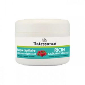 léa nature natessance masque capillaire sublimateur régénérant ricin et kératine végétale 200 ml pour cheveux normaux secs fragilisés soin capillaire hyperpara