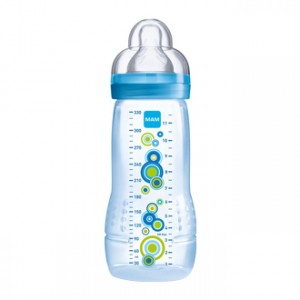 MAM Biberon 2ème âge 6+mois 330 ml - Arctic Blue Tétine ultra-douce, 0% BPA, débit ultra rapide Débit X