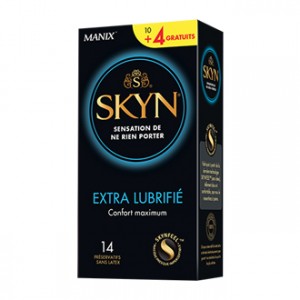 Manix Skyn Extra Lubrifié 10 Préservatifs + 4 GRATUITS Préservatif pour un confort maximum + 4 préservatifs OFFERT