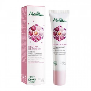 Melvita Nectar de Roses - Gel Frais Contour des Yeux - 15 ml Poches et Cernes  Enrichi en eau florale de rose