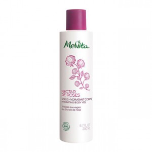 Melvita Nectar de Roses - Voile Hydratant Corps 200 ml Soin corps BIO Hydrate la peau pendant 24 heures Aux 3 roses sauvages Enrichi en eau florale de rose