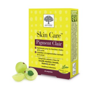 New Nordic Skin Care Pigment Clair 60 Comprimés Teint clair et éclatant Nutriments pour les fonctions vitales de la peau Contribue à la pigmentation normale de la peau