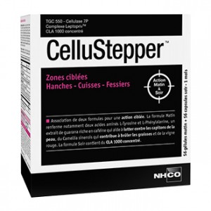 NHCO CelluStepper 2 x 56 Gélules Zones ciblées Anti-Cellulite Hanches, fessiers et  cuisses Action matin & soir 56 gélules matin + 56 gélules soir  1 mois