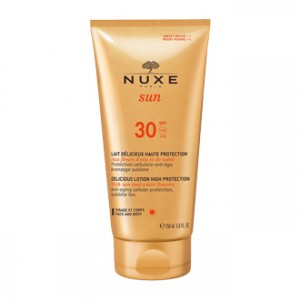 Nuxe Sun Lait Délicieux Haute Protection Visage et Corps SPF30 150 ml votre soin solaire haute protection