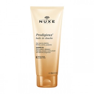 nuxe prodigieuse huile de douche 200 ml aux nacres dorées, nettoie, satine, parfume, pour toutes les peaux