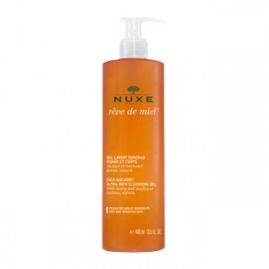 Nuxe Rêve de Miel Gel Lavant Surgras Visage et Corps 400 ml pour les peaux sèches et sensibles Hyperpara