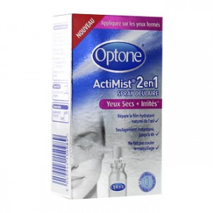 Optone ActiMist 2 en 1 Spray Oculaire Yeux Secs et Irrités 10 ml Appliquez sur les yeux fermés Usage adapté aux lentilles de contact Répare le film hydratant naturel de l'oeil Soulage instantanément jusqu'à 4h Ne fait pas couler le maquillage