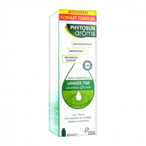 Phytosun Aroms Huile Essentielle Lavande Fine 30 ml Démangeaisons Irritations Sécheresse cutanée 100% HEBBD FORMAT FAMILIAL