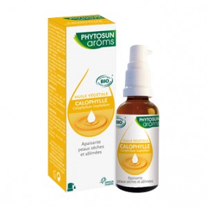 Phytosun Aroms Huile Végétale Calophylle BIO - 50 ml Calophyllum inophyllum Idéal pour le massage Décontractant et calmant Zones musculaires ou sensibles sollicitées par l'effort