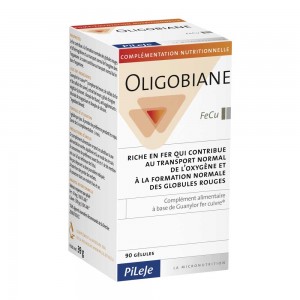 Pileje Oligobiane - FeCu - 90 Gélules Le fer contribue à la formation normale de globules rouges et d'hémoglobine 3 mois 3401579222577