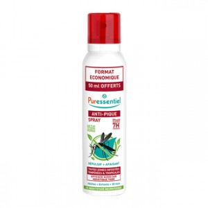 puressentiel anti-pique spray offre spéciale format économique 50 ml offert répulsif et apaisant pour les zones infestées tempérées et tropicales pour adultes et enfants