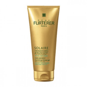 rene furterer solaire gel douche nutritif après-soleil 200 ml cheveux et corps, anti-sel et anti-chlore à la cire de jojoba