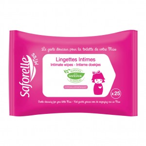 Saforelle Miss - Lingettes Intimes - 25 Lingettes Le geste douceur pour la toilette de votre miss A la bardane Hypoallergénique 3401360049796