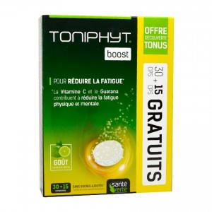 Santé Verte Toniphyt Boost - 45 Comprimés Offre Découverte Tonus 30 + 15 comprimés Pour réduire la fatigue 3700695211527