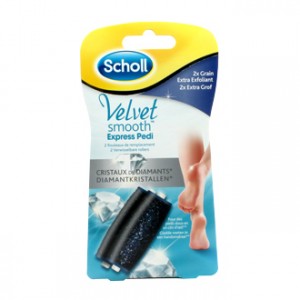 scholl velvet smooth express pedi 2 rouleaux de remplacements grain extra exfoliant hyperpara