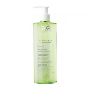 SVR Sebiaclear - Eau Micellaire 400 ml Eau nettoyante purifiante matifiante Pour peaux grasses et à tendance acnéique Visage, yeux Sans rinçage