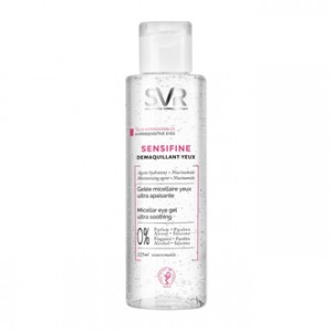 SVR Sensifine - Démaquillant Yeux - 125 ml Yeux hypersensibles Gelée micellaire yeux Ultra apaisante Agent hydratant + niacinamide Sans parfum, sans paraben, sans alcool et sans silicone