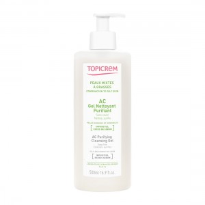 Topicrem AC - Gel Nettoyant Purifiant - 500 ml Sans savon Nettoie et purifie Peaux grasses et sensibles Impuretés, excès de sébum Sans paraben 3700281703054