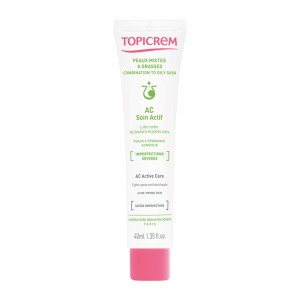 Topicrem AC - Soin Actif - 40 ml Lutte contre les boutons et points noirs Peaux à tendance acnéique Imperfections sévères