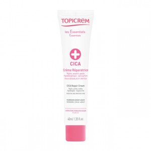 Topicrem CICA Crème Réparatrice 40 ml Répare, assainit et apaise Hypoallergénique Sans parfum Pour peaux sensibles et irritées Nourrisson, enfant et adulte