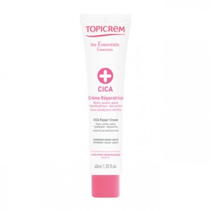 Topicrem CICA Crème Réparatrice 40 ml Répare, assainit et apaise Hypoallergénique Sans parfum Pour peaux sensibles et irritées Nourrisson, enfant et adulte