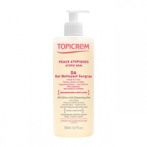 Topicrem DA Gel Nettoyant Surgras Visage & Corps 500 ml Visage et corps Nettoie, apaise et protège Hypoallergénique et sans parfum Peaux sensible très sèches et atopique Nourrisson, enfant et adulte