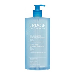 URIAGE Gel Surgras Dermatologique - 1 L FORMAT FAMILIAL Nettoie, protège et préserve du dessèchement Peaux sensibles Visage et corps Sans Savon 3661434002960