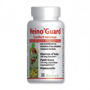 Holistica Veino'Guard - 60 gélules Confort veineux Extrait de marron d'inde & petit houx Contribuent au maintient d'une circulation veineuse normale