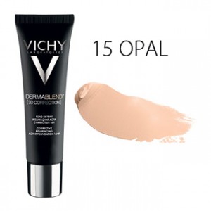 Vichy Dermablend [3D CORRECTION] Fond de Teint SPF25 - 15 Opal - 30 ml Fond de teint resurfaçant actif correcteur 16H Peau sensible Hypoallergénique Sans paraben