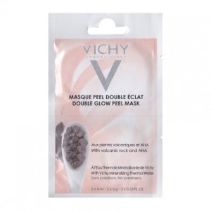 Vichy Masque Peel Double Eclat - 2 x 6 ml Aux pierres volcanique et AHA A l'Eau Thermale Minéralisante de Vichy Sans paraben