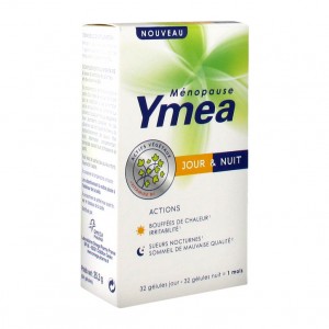 Omega Pharma Ymea Ménopause Jour & Nuit - 64 Gélules 32 gélules jour + 32 gélules nuit = 1 mois Bouffées de chaleur Irritabilité Sueurs nocturnes Sommeil de mauvaise qualité