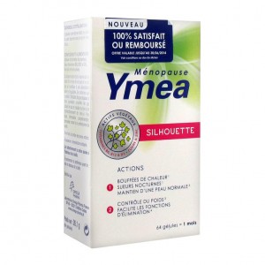 Omega Pharma Ymea - Ménopause Silouhette - 64 gélules = 1 mois Bouffées de chaleur Sueurs nocturnes Maintien d'une peau normale Contrôle du poids Facilite les fonctions d'élimination