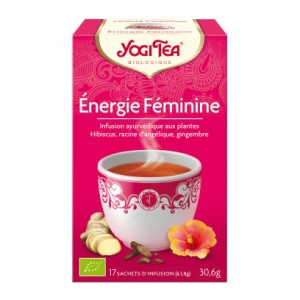 Yogi Tea Énergie Féminine - 17 Sachets Infusion ayurvédique aux plantes Hibiscus, racine d'angélique, gingembre Fruité, puissant, inspirant 4012824401655