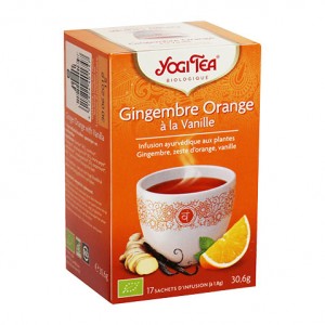 Yogi Tea Gingembre Orange à la Vanille - 17 Sachets Tisane ayurvédique Gingembre, zeste d'orange, vanille 4012824401747